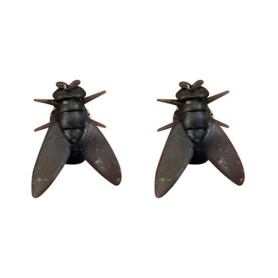 Black Fly Stud Earrings 3D Simulated Insects Studs Realistic Mini Fly Earrings Light-weight Jewelry Prank Gift for Him Her