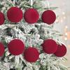 Conjunto de Enfeites de Bola de Natal Veludo Escuro Flocado Premium