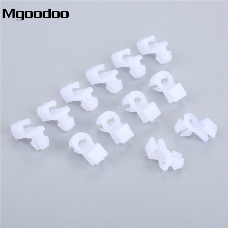

Mgoodoo 100Pcs Auto Fender Bumper Door Plastic Clips Car Round Head Lock Rod Clip Side Fasteners Retainers Car Wire Clips M03