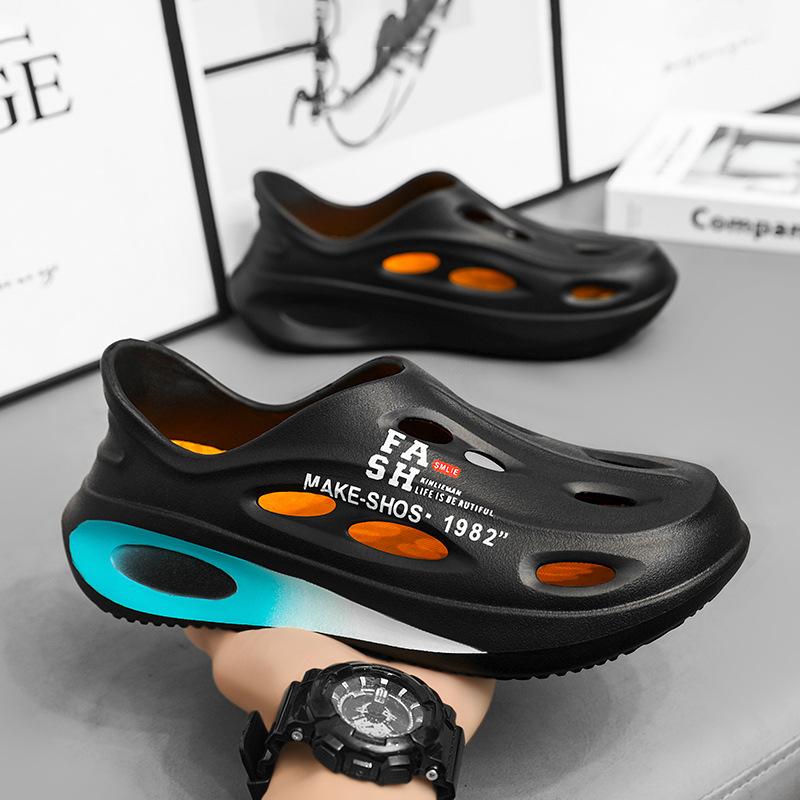 

Туфли с дырками мужские носят ультралегкие спортивные пляжные сандалии мальчики водят нескользящие мужские сандалии 39 чёрный