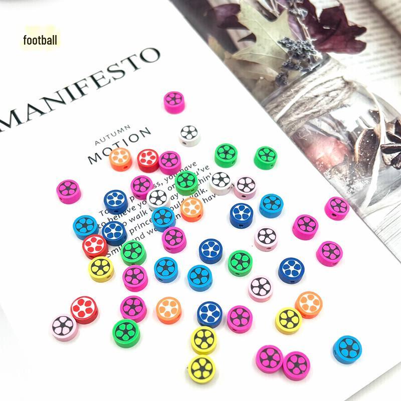 Colorful Fruit & Smiley Face Polymer Clay Beads Bracelet DIY Jewelry Accessories