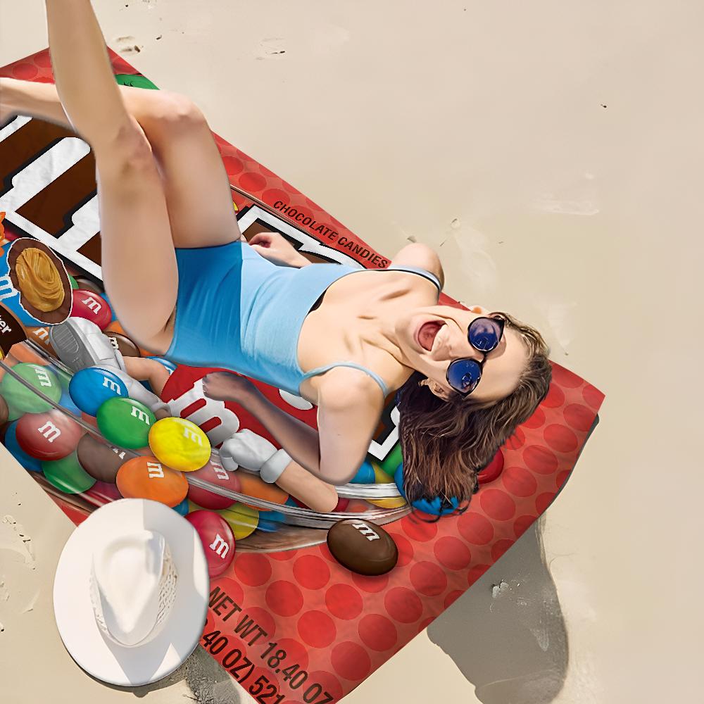 M Czekolada Cukierki Ręcznik Mikrofibra Ręcznik Plażowy Chłonny Szybkoschnący Miękki Joga Pływanie Kurort Wspinaczka Górska Ręcznik