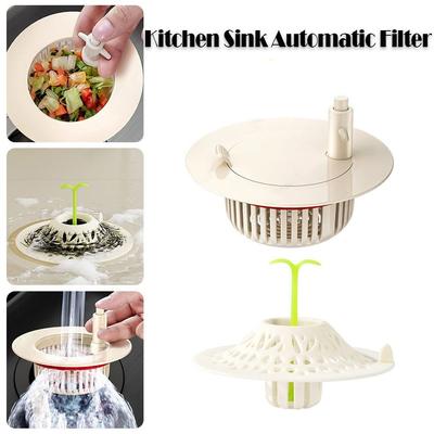 Anti-blocking Basket Sink Drain Strainer Press Automatic Dumping Basket for Kitchen Sink