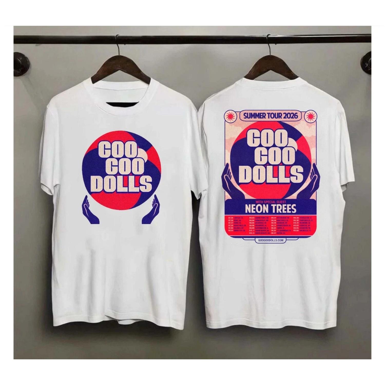 

Goo Goo Dolls Summer Tour 2026 T-shirt for Both Men and Women, Comfortable and Breathable with A Retro Style S чёрный