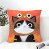 Funny And Silly Cat Pattern Pillow Case Cotton Linen Fabric Square Zipper Pillowcase Home Decorative Living Room