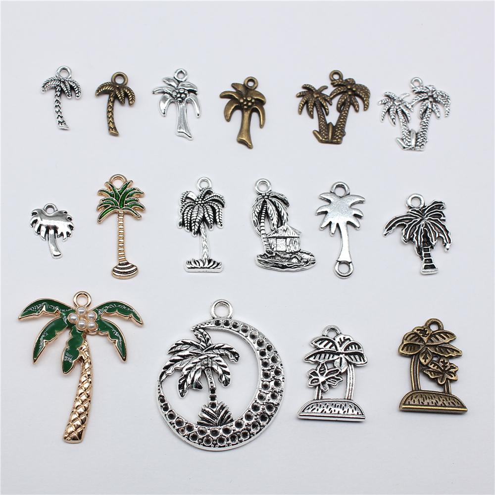 10pcs Coconut Tree Palm Tree Charms Pendants Making DIY Handmade Findings DIY Handmade Craft