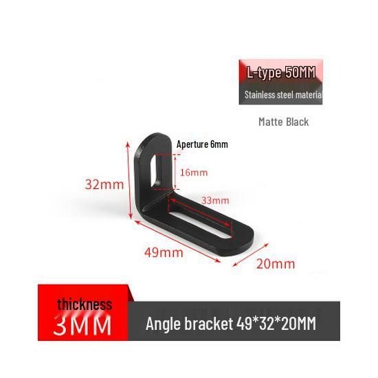 Stainless Steel 90° Movable L-Shaped Corner Bracket with Long Hole for Shelf Support