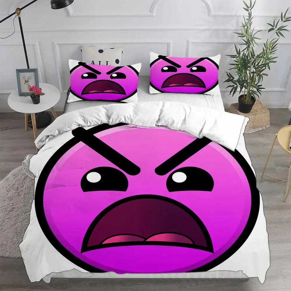 Geometry Dash Beding Sets Warm Comforter Quilt Bed Cover Soft Duvet Cover Pilow Case Sets Children Kids Adult People Sized Dimensions