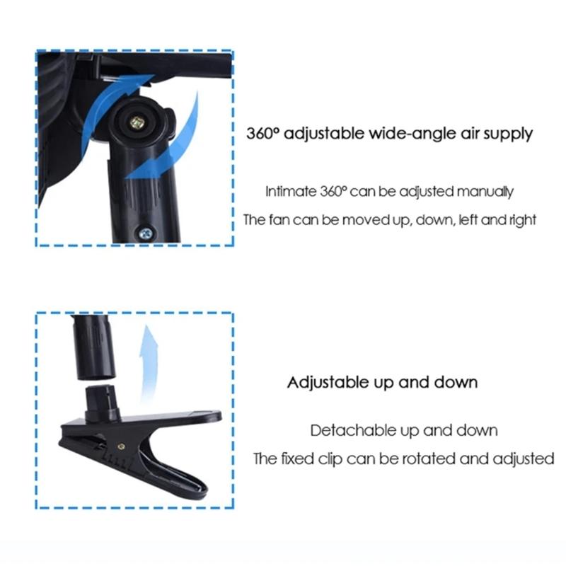 Oscillating Car Fan 12/24V with Strong Airflows Clip On Designings ABS Fan Portable Fan for Efficient Cooling In Vehicle