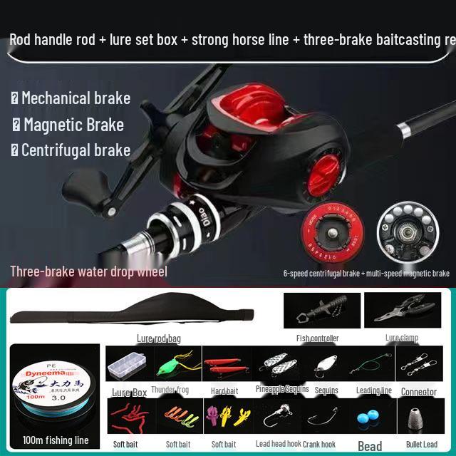Beginner's Complete Lure Fishing Set: Long-Casting Rod with Guide Rings