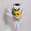 Plush Bear Doctoral Bear Bouquet Woven Crochet Flowers Bouquet  Student Gift