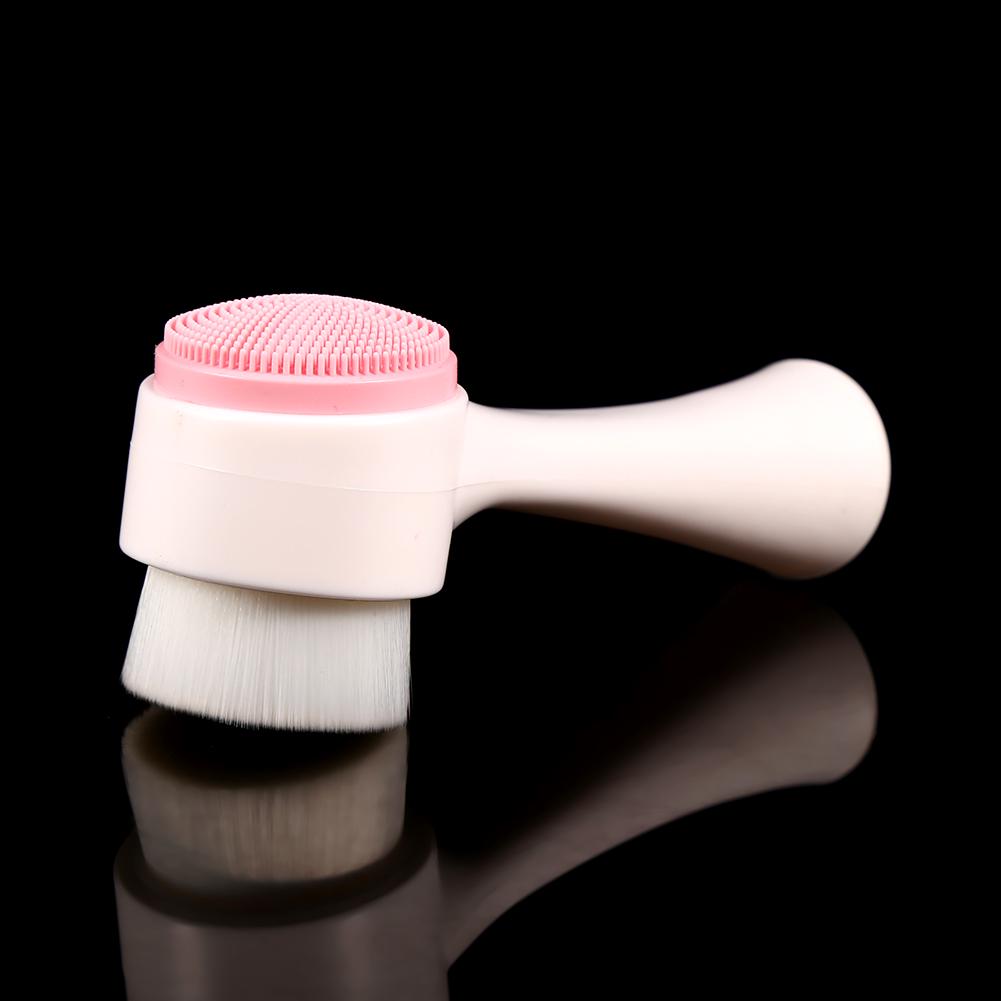 Fashion Soft Double Sides Facial Deep Cleansing Brush Face Skin Care Clean Brush