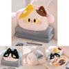 Peluche Animal Chat Dessin Animé Oreiller Couverture Combo Pour Sieste au Bureau et Confort de Voyage