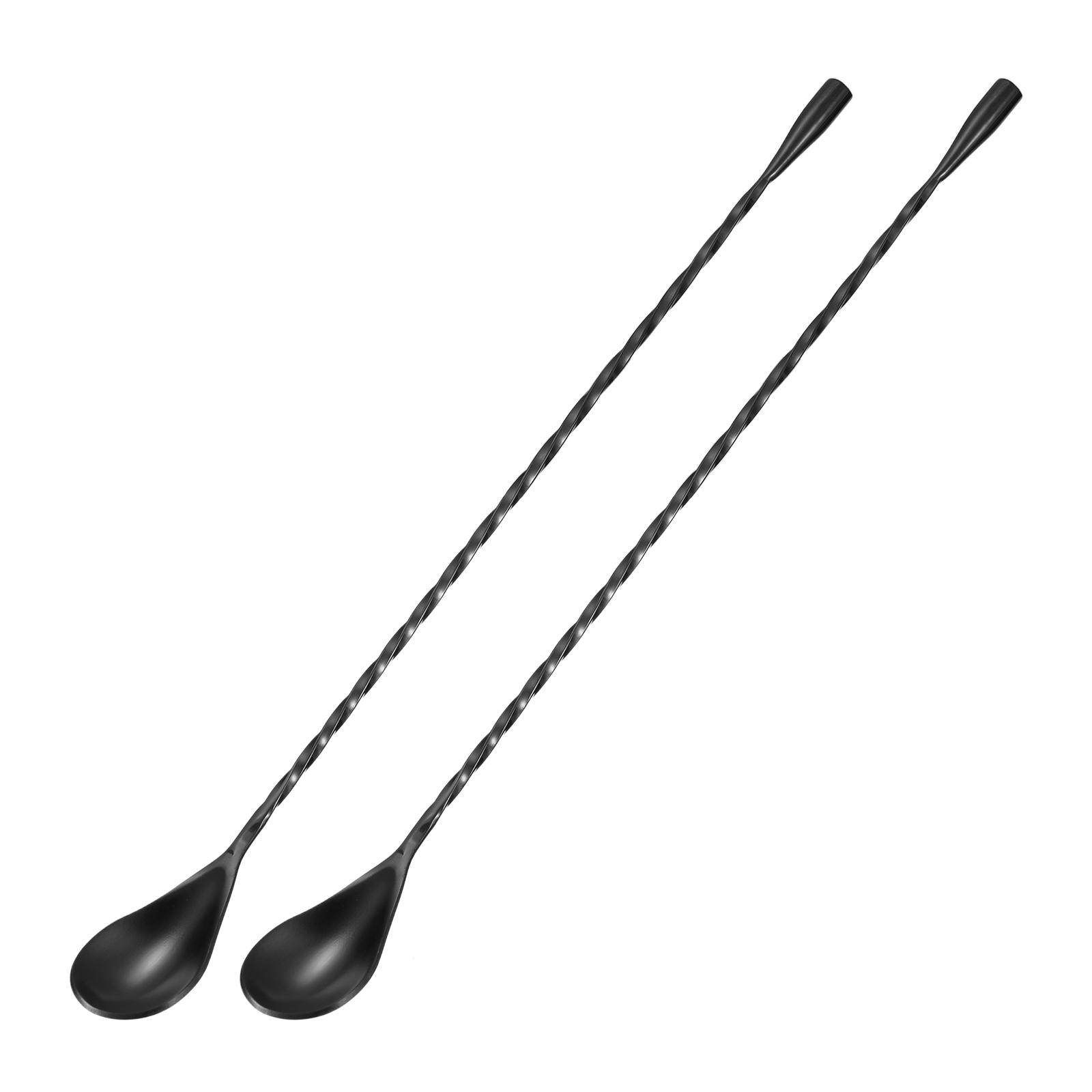 

2pcs Long Handle Mixing Stirring Spoon Stainless Steel Bartender Mixing Spoon Cocktail Stirrer Bar Spoon for Mixing Glass Shaker чёрный