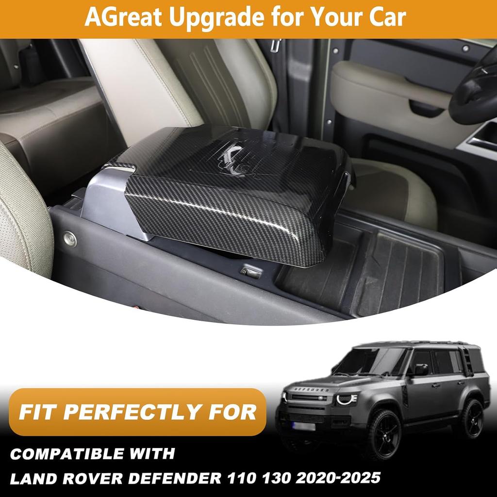 Car Armrest Cover Compatible with Land Rover Defender 90 110 130 2020-2026 | ABS Center Console Armrest Lid,Protector Cover,Anti-Scratch,Decorative