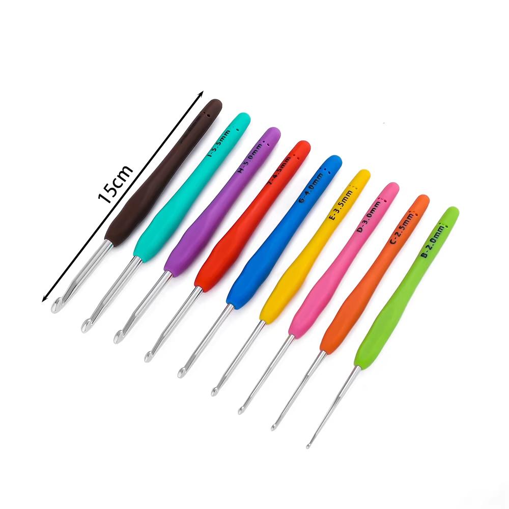 1pc Crochet Hooks Hand Knitted Crochet Colorful Rubber Handle Knitting Ergonomics Handle DIY  Jewelry Making Crochet 2.5mm