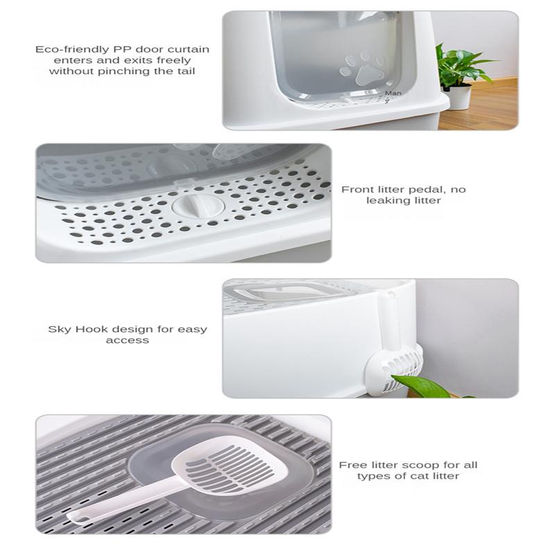 Litter Tray Fully Enclosed Splash-proof Cat Litter Box Odour-proof Pet Cleaning Products Anti-banding Cat Litter Cat Toilet