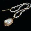 Set Baroque Pearl Necklace with Natural Shape Bright and Elegant Style Noble Sweater Chain