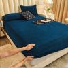 WOSTAR Winter warm plush fitted sheet elastic mattress cover fluffy flannel bed linens couple luxury double bed bedding 160x200