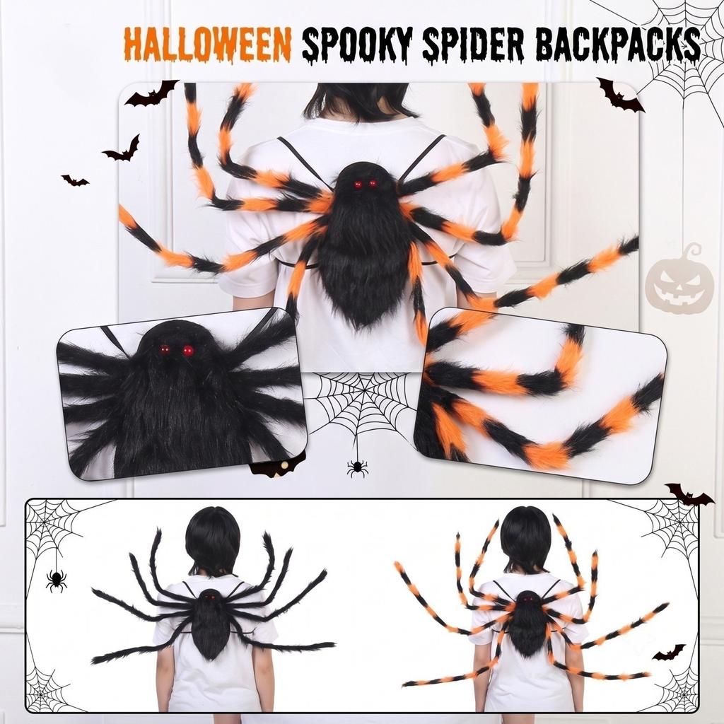 Halloween Plüsch Süßigkeiten Rucksack - Gruselige Kostüm Accessoire -oder- Tasche für Kinder Erwachsene Party Requisite