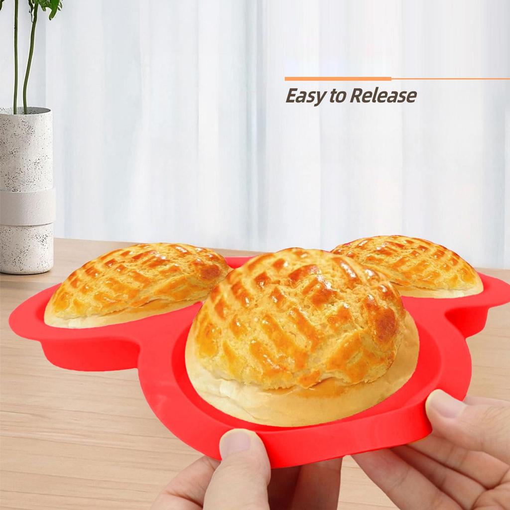 Silikonform für Heißluftfritteuse 3-Kammer Kochform Silikon Heißluftfritteuse Tassen für kleine Kuchen Puddings Hamburger Frühstück