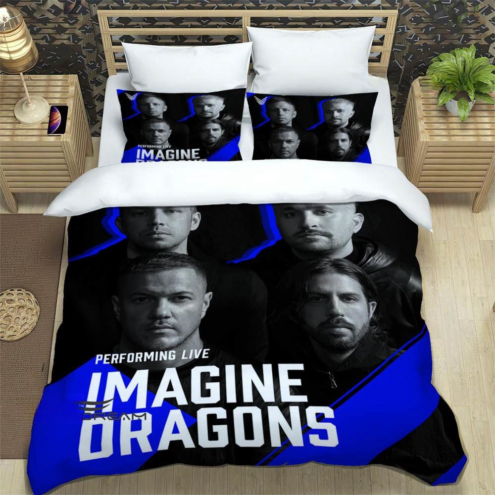 Rockband Imagine Dragons Bettwäsche-Sets, exquisites Bettzubehör-Set, Bettbezug, Bettdeckenset, Bettwäscheset, luxuriöses Geburtstagsgeschenk