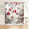Christmas Tree Snowflake Polyester Drapes Rod Pocket Style Ideal for Easy Hanging Household Decoration Ideal for Bedchamber Office Kitchen