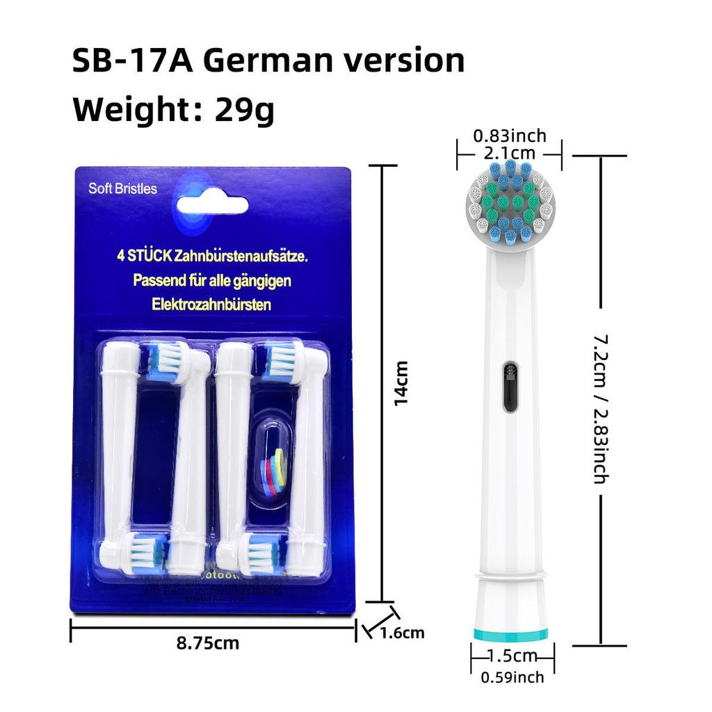 Tête de rechange compatible pour brosse à dents électrique Oral-B SB-17A