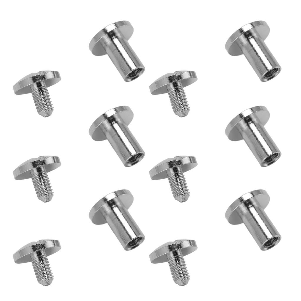 20 Set Rivets and Screws Zinc Alloy Leather Rivets Silver Copper Arc Surface Bookbinding Rivets and Screws for DIY