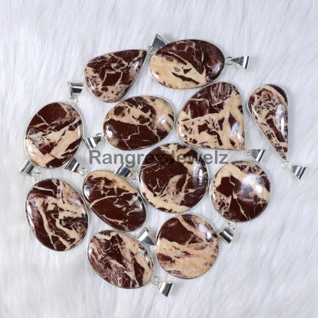 Coconut Jasper Gemstone Pendant 925 Sterling Silver Pendant Necklace Making For Silver Jewelry Healing Crystal Necklace Loose Gemstone Jewelry