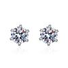 925 sterling silver six-claw earrings for women moissanite screw earrings plated pt950 gold ear jewelry