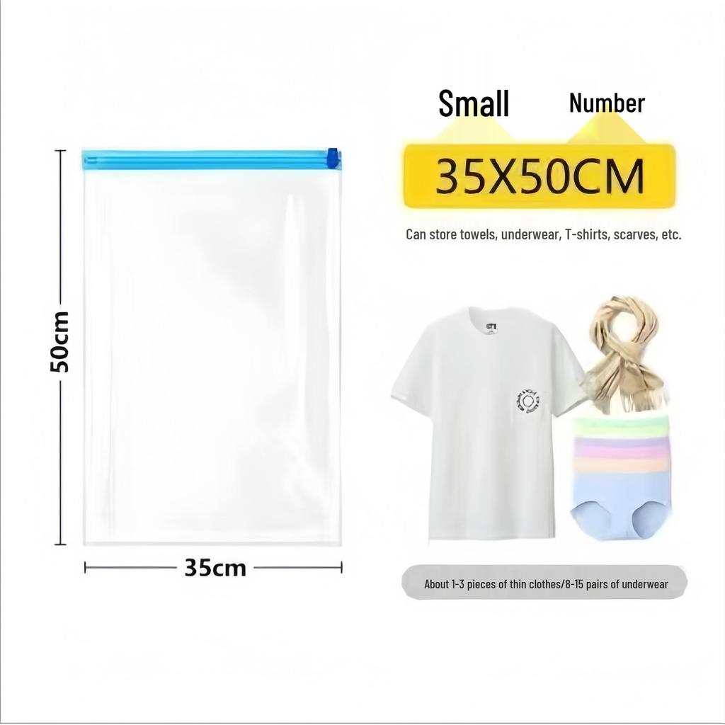 Hand-rolled Vacuum Compression Bag for Clothes: No Pump Needed, Waterproof Storage for Travel & Business Trips