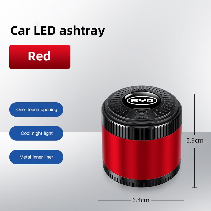 Car Interior Ashtray LED Light Portable Smoke Ashes Holder For BYD Qin Tang U8 F3 E6 Atto3 Yuan Plus Song Max F0 G3 I3 Ea1 Dmi