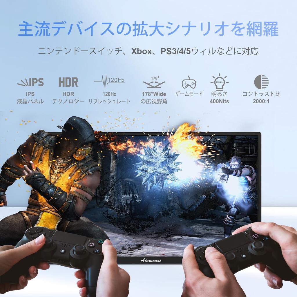 Portable 1080P Mobile 120Hz FHD Plug and Dual Travel External Screen for 21.5-inch Monitor, Monitor, HDR, Play, HDMI, IPS, Speakers, PC, Tablet, Mac,