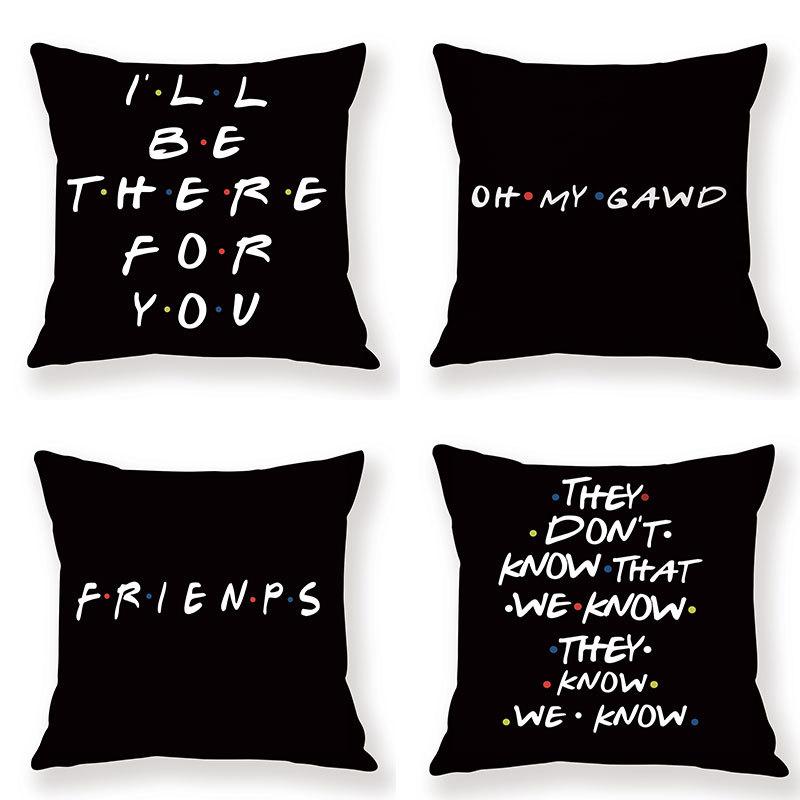 

Black Simple English Letter Pillowcase Text Healing Creative Pillow Decorative Waist 45 * 45Cm pillowcase
