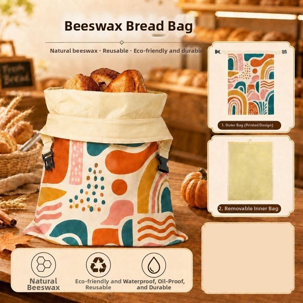 Sacos de Pão Reutilizáveis de Cera de Abelha Sacos de Armazenamento de Alimentos Revestidos com Cera de Abelha Sacos para Pão de Fermentação Natural Armazenamento de Queijo