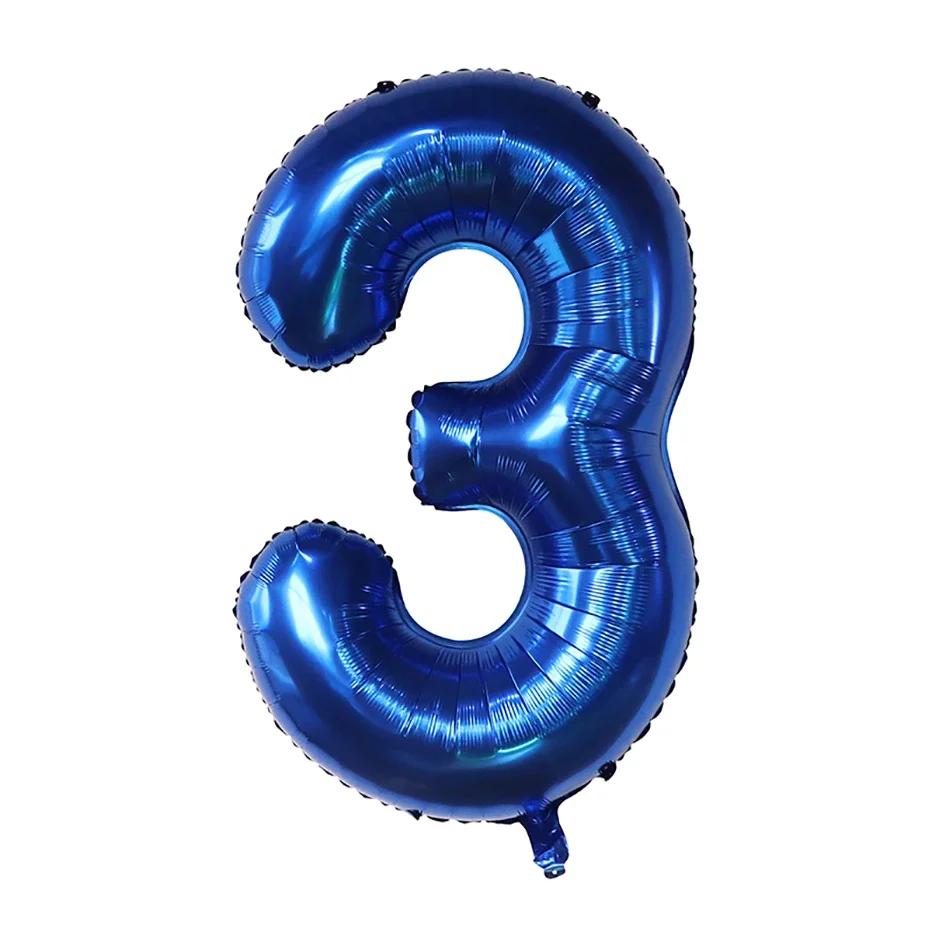 40Inch Dark Blue Birthday Balloons 340Inch Number Baloon 1 2 3Rd Birthday Party Decoration Kids Anniversaire 9/1/3 S Old