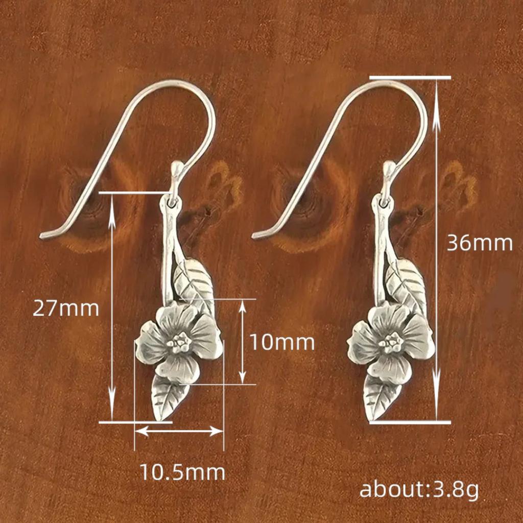 Floral Leaf Long Dangle Earrings Retro Niche Design Earrings