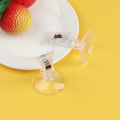 1Pc Klar Kunststoff Saugnapf Clip Werbung Clip Saugnapf Transparent Clip
