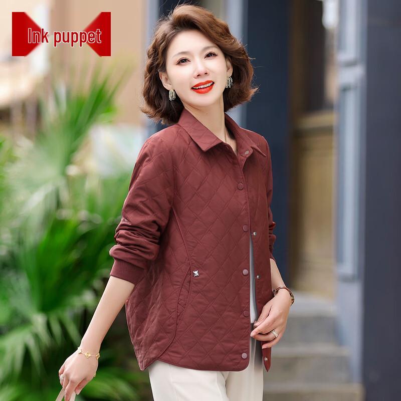 Mid-Age Women s Casual Lapel Spring Jacket 2XL