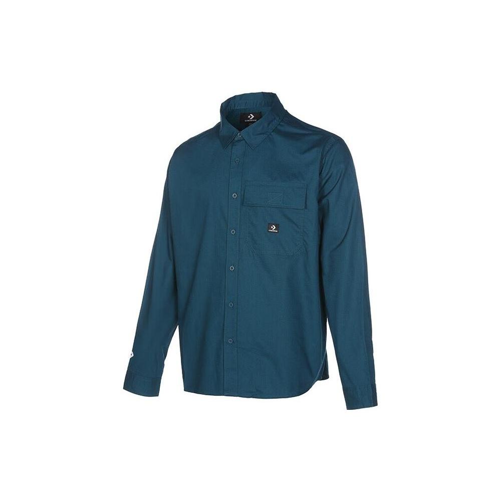 Converse Woven Long Sleeve Button Down Shirt Asia Sizing Green Men s 10023803-A04 M