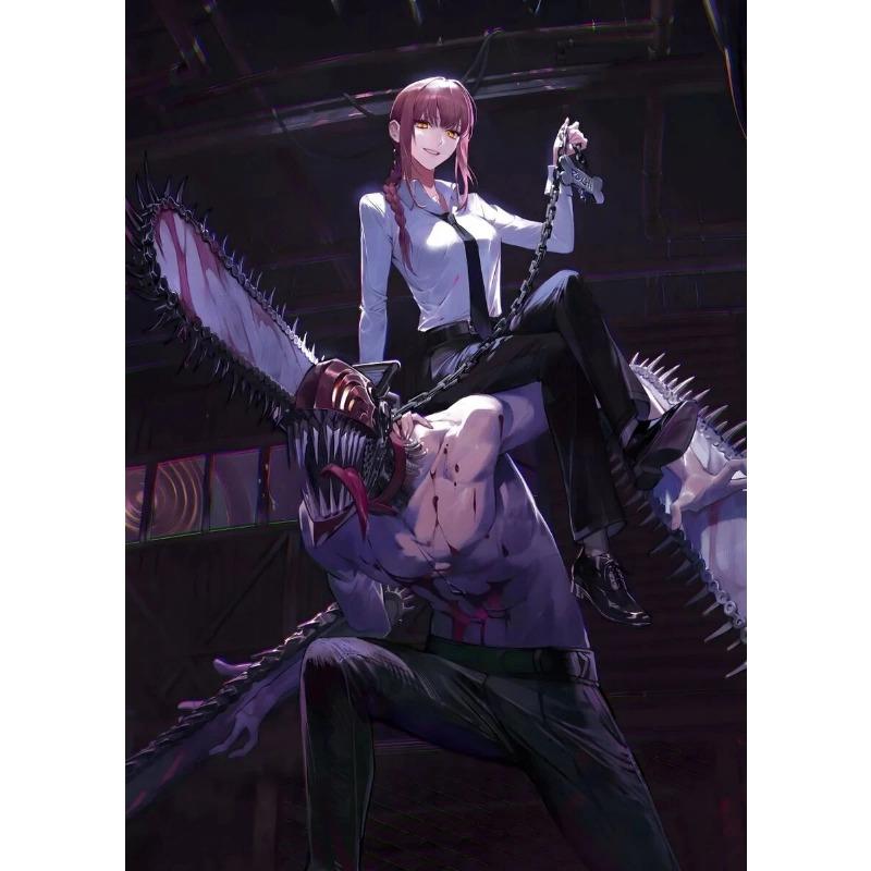 Hochwertige Japanische Anime Chainsaw Man Poster Leinwandbilder und Drucke HD Wandkunst für Wohnzimmer und Café Dekoration