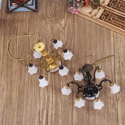 Miniaturní domeček pro panenky stropní lampa nástěnné světlo stolní lampa mini LED osvětlení domácí dekorace nábytek pro panenky hračka může svítit