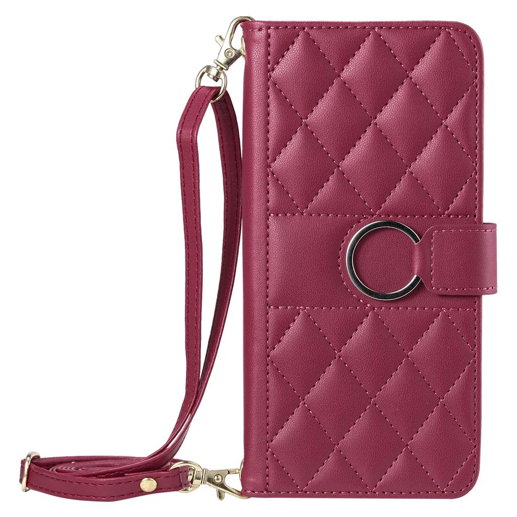 Long Lanyard Flip Leather Phone Case for Xiaomi Mi 15 Ultra 14T 13T 12T 11T Pro 5G Checked Pattern Wallet Card Bag Cover Coque