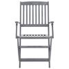 Foldable Garden Chairs 6 Pcs with Cushions Solid Acacia Wood