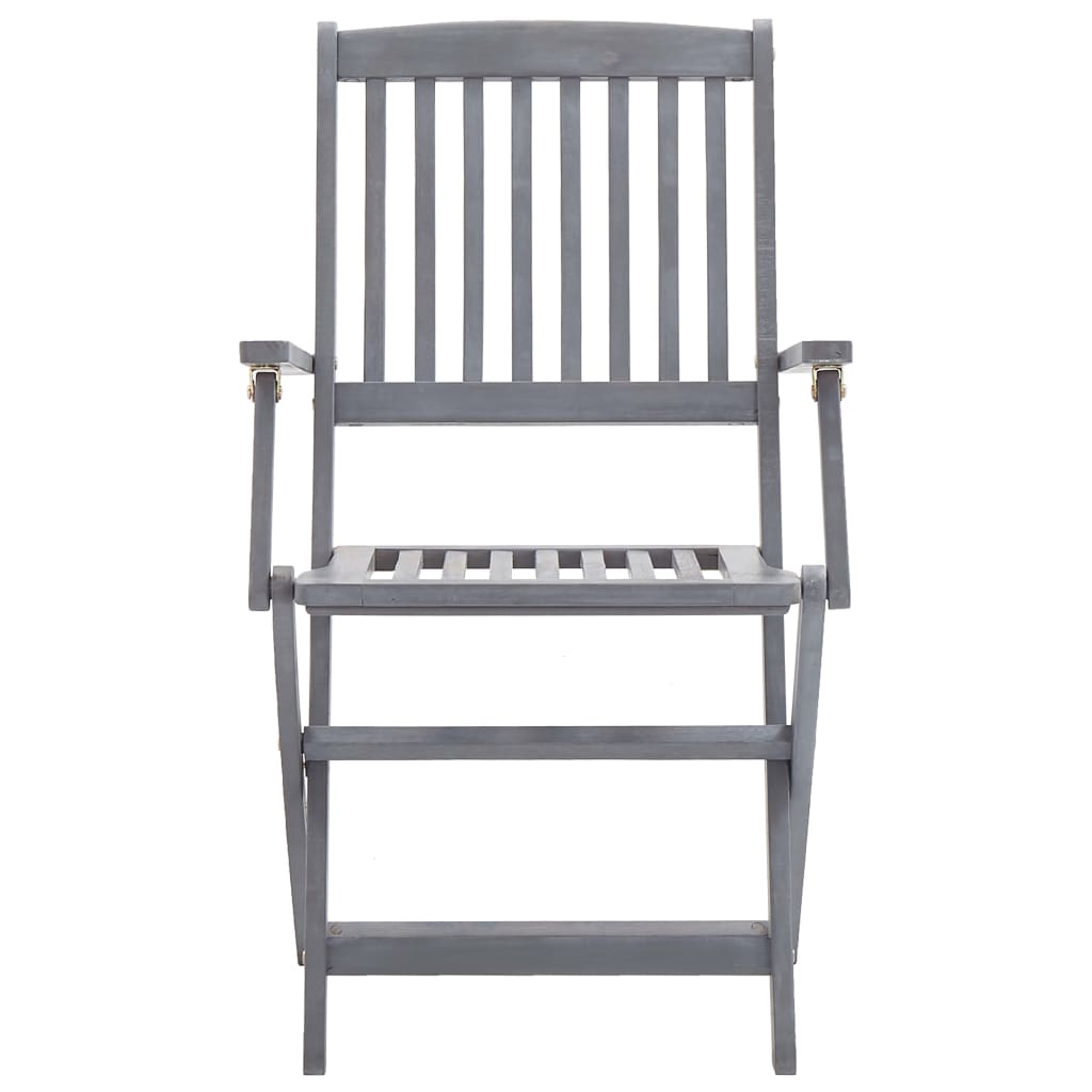 Foldable Garden Chairs 6 Pcs with Cushions Solid Acacia Wood