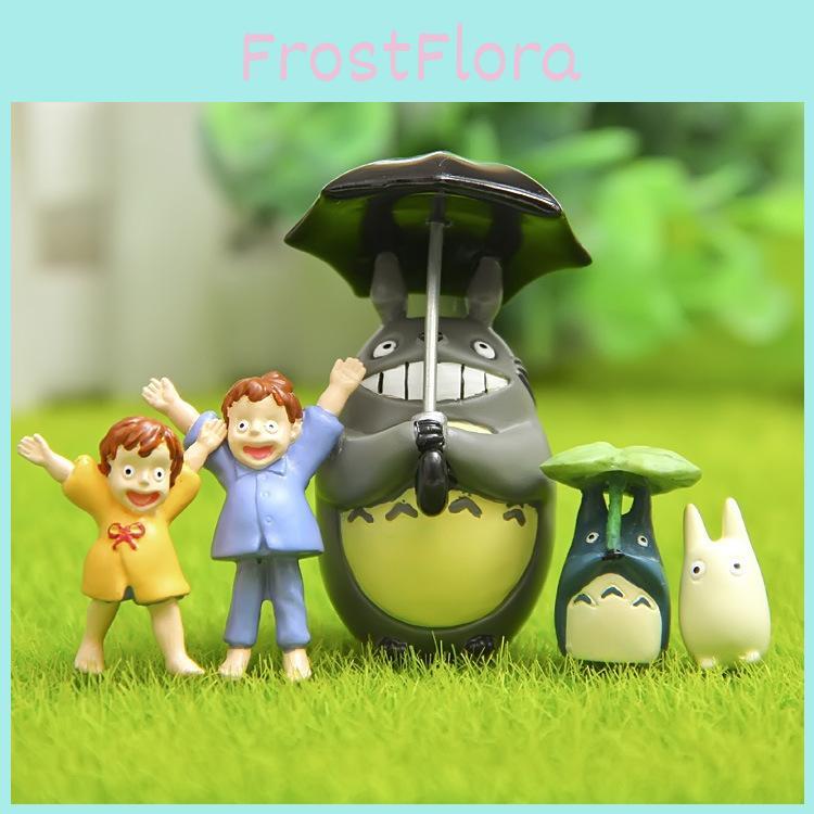 Totoro Cute Umbrella Blowing Horn Cat Pajama Girl Mini Model For Gardening Decor