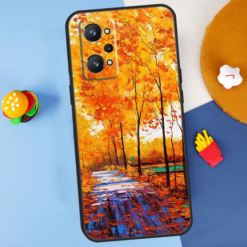 

Oil Painting Boho Flower Art For Realme C55 C67 C61 C75 C53 C51 C21Y C25S GT 6 6T 5 GT7 Pro 10 11 12 13 14 Pro Plus Case Realme 14 Pro Plus