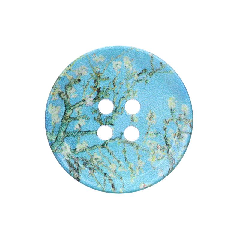 Resin Buttons with Oil Painting Print, Set of 30 for Sewing and Projects