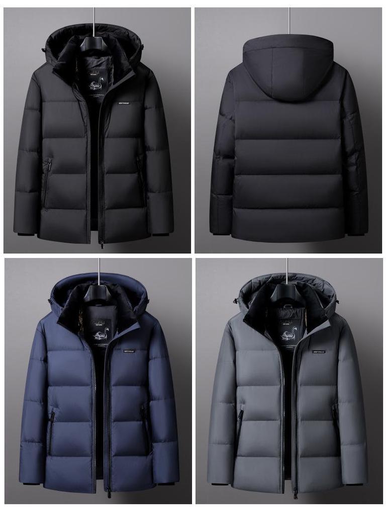 Men's 2025 Winter Goose Down Puffer Jacket - Casual Loose Fit, Cold Protection, Plus Size, Dad's Style